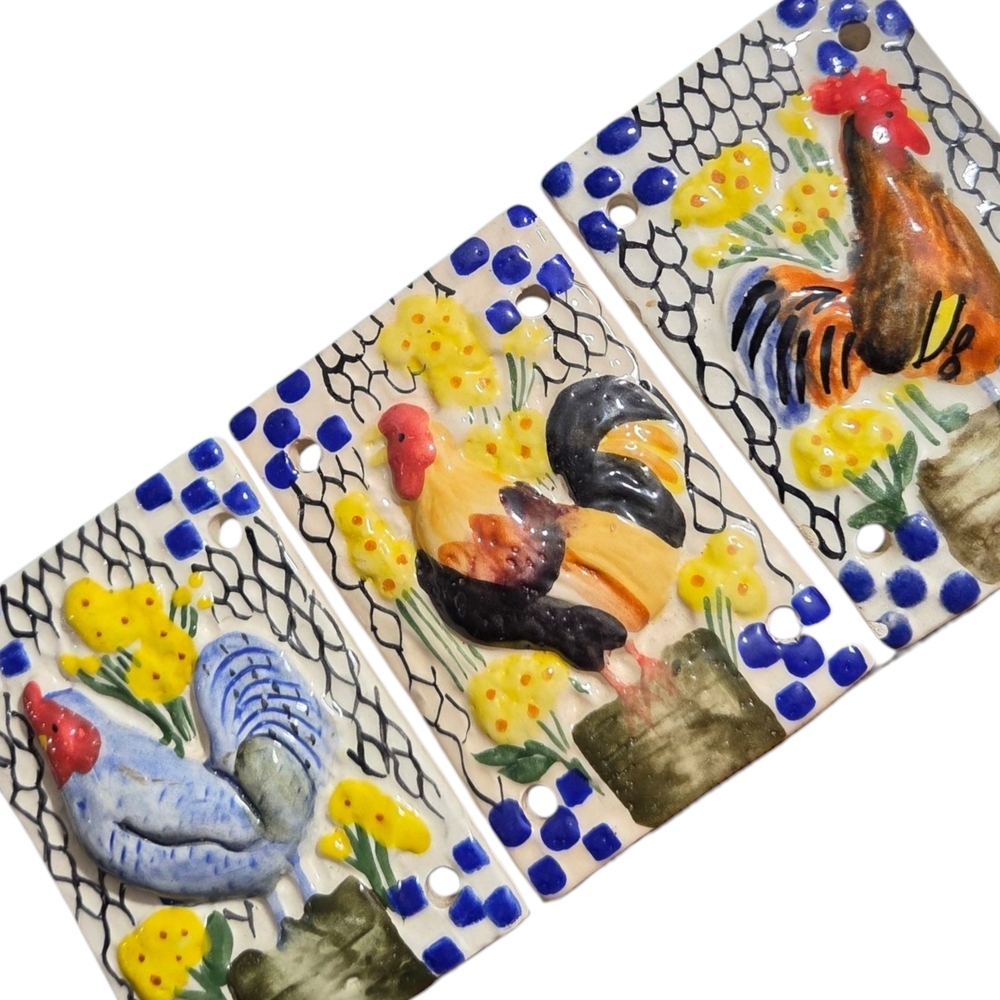 SALE! Vintage Rooster Ceramic Tiles
